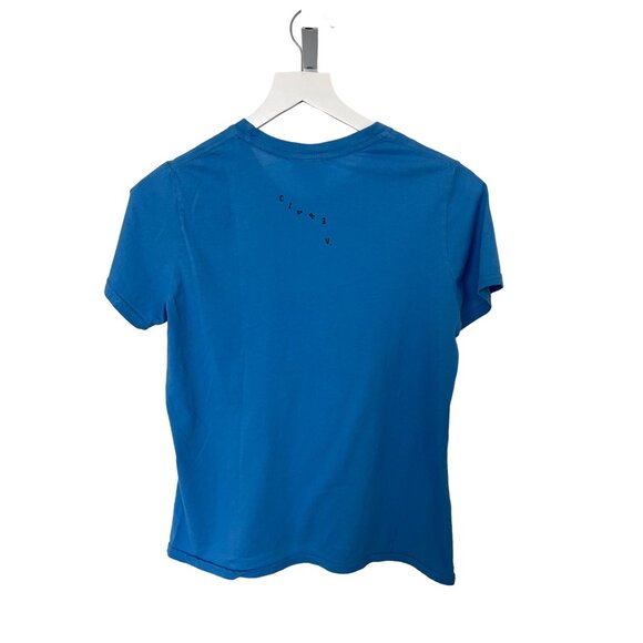 Clare V. Les Yeux Graphic Tee XS Blue Cotton Crewneck - Picture 12 of 12